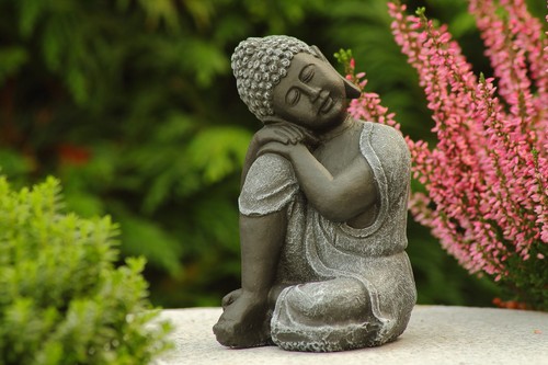 Steinfigur buddha 12cm hoch - 12cm,