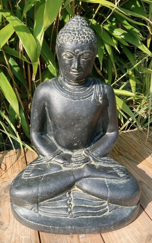 Buddha 31cm schwarz steinguss - 31cm,