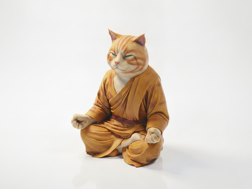 Figur meditierend katze buddha - katze,