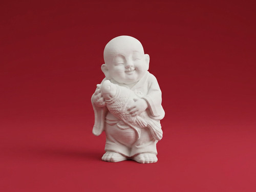 Buddha mit fisch glücksfigur - mit,