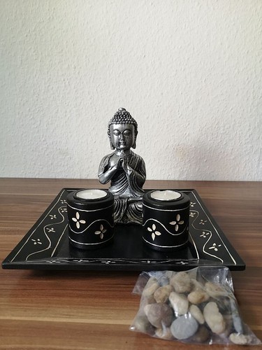 Teelicht set buddha schwarz - set,