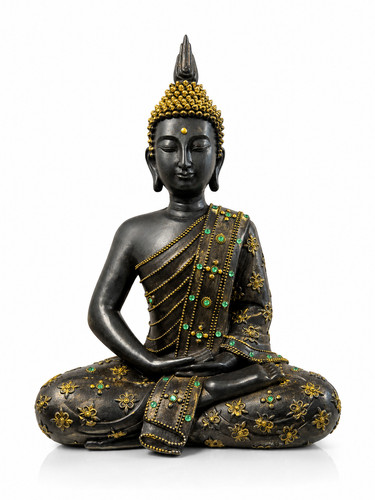 Buddha statue schwarz gold - buddha,