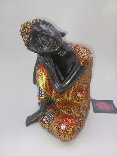 Buddha schwarz gold aus - schwarz, /