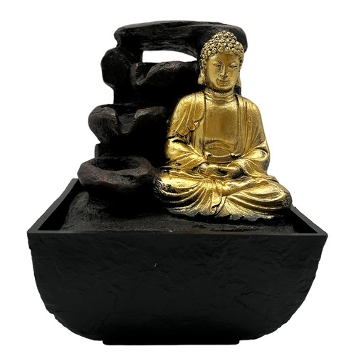 Buddha brunnen gold schwarz - buddha,