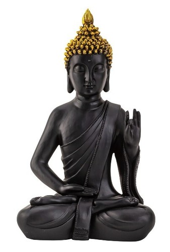 Buddha schwarz mit goldener