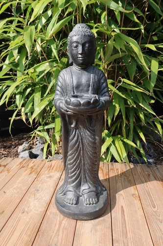 Buddha 50cm schwarz steinguss - 50cm,